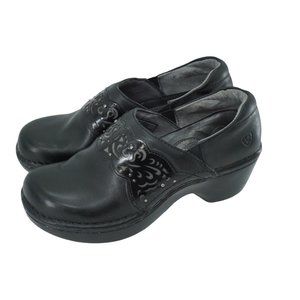 Ariat Tambour Womens Black Leather Studded Heeled Comfort Clogs Shoes Size 7.5 B